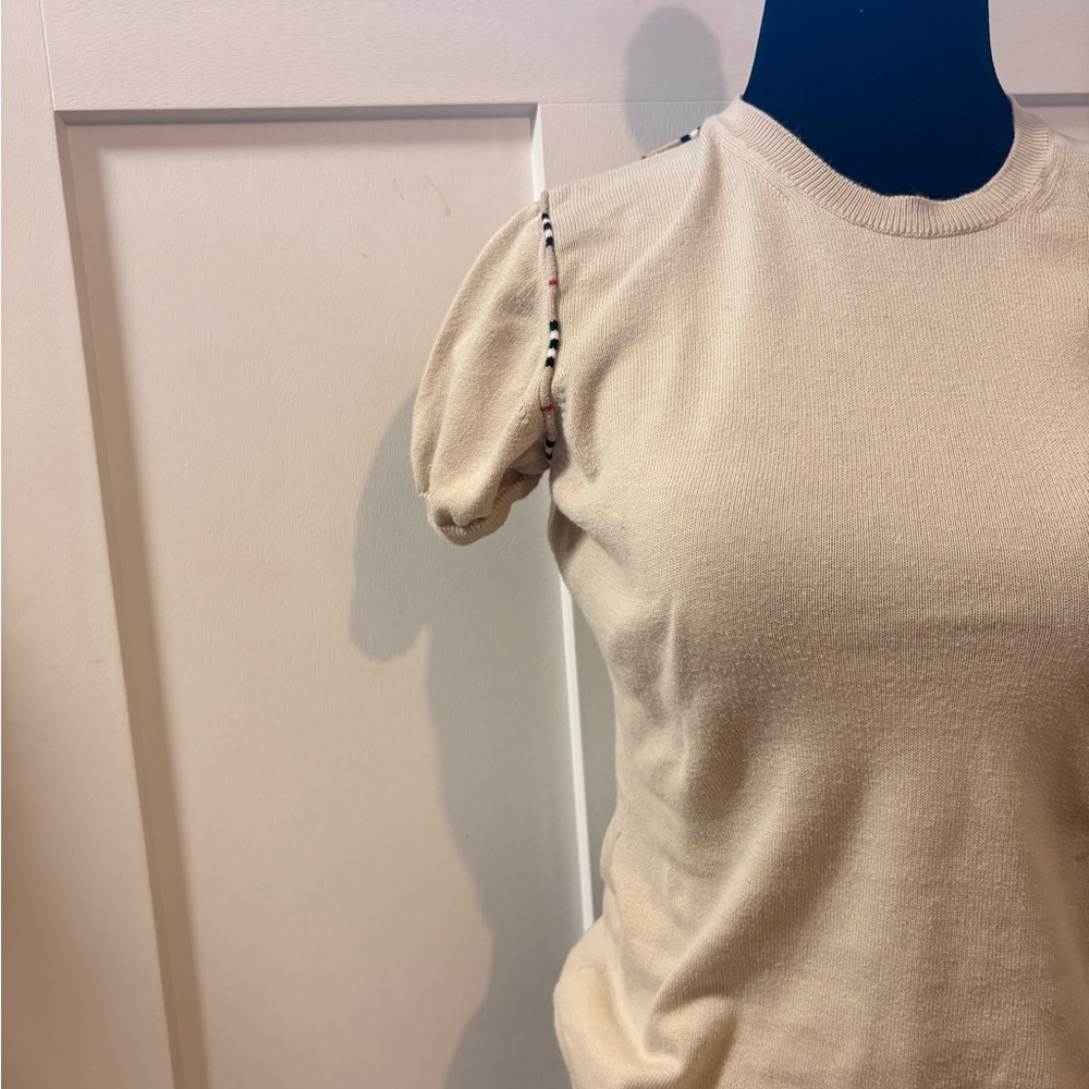 Burberry Cream Short Sleeve Top